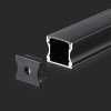 Profil do LED zestaw, ALU czarny V-TAC 2mb czarny klosz 17,2x14,4mm VT-8110